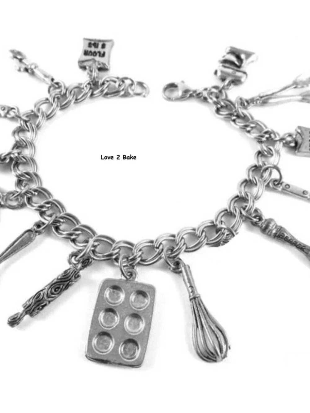 Baking Charm Bracelet Kitchen Tools & Utensils Foodie Fun Sweets Love to Bake